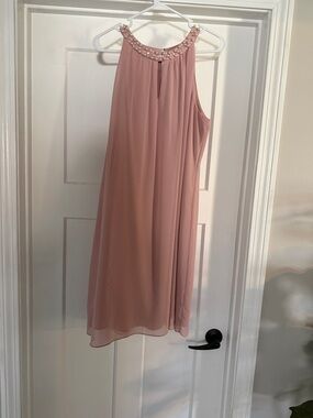 S.L. Fashions Dusty Rose A-Line Halter Dress